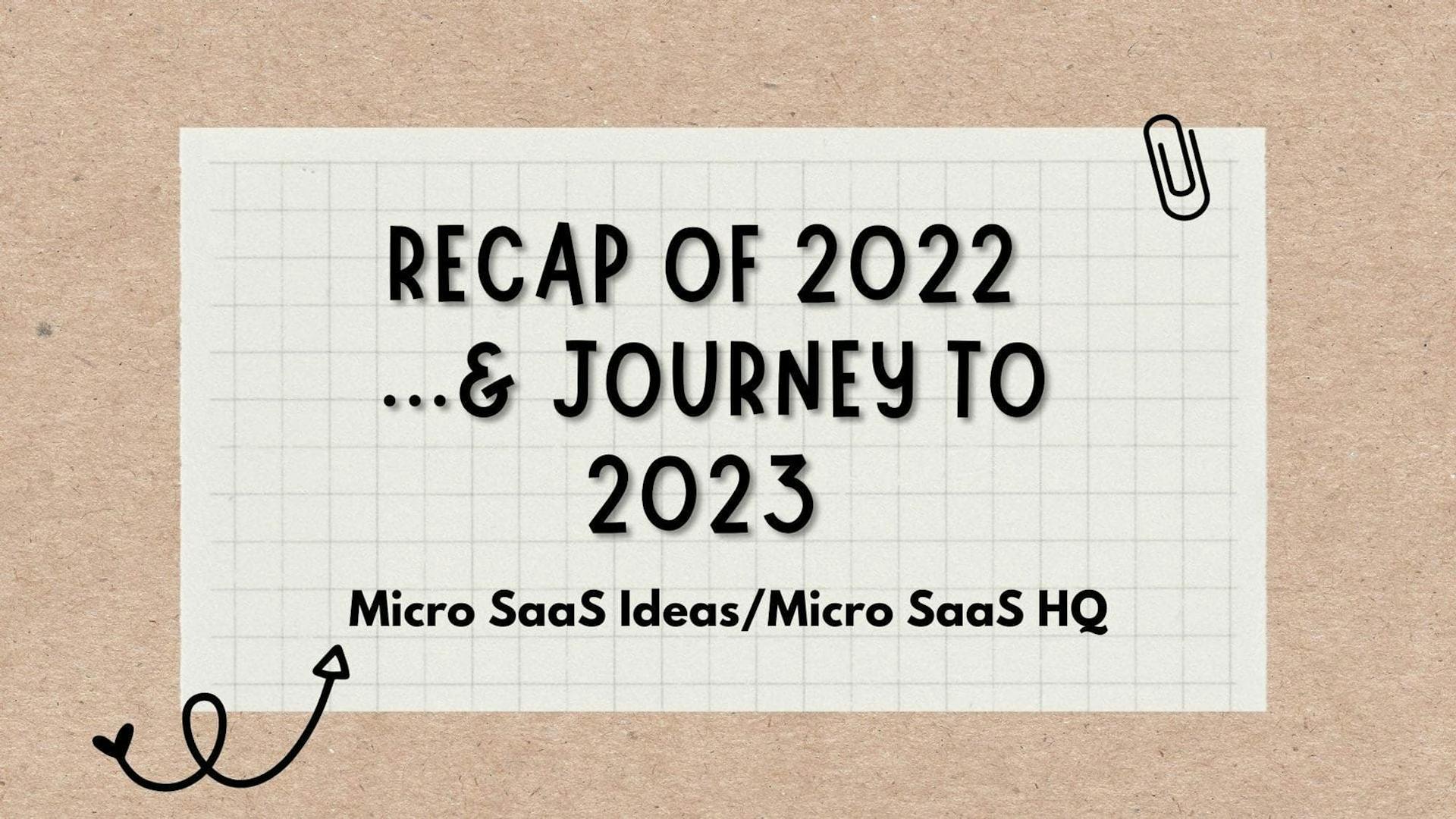 Cover Image for Micro SaaS HQ - Recap of 2022 and Plan for 2023