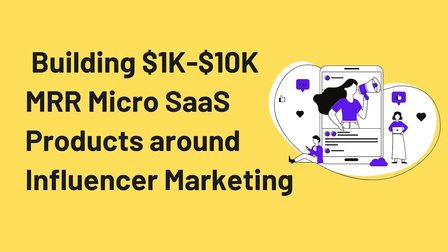 Cover Image for Building $1K-$10K MRR Micro SaaS Products around Influencer Marketing