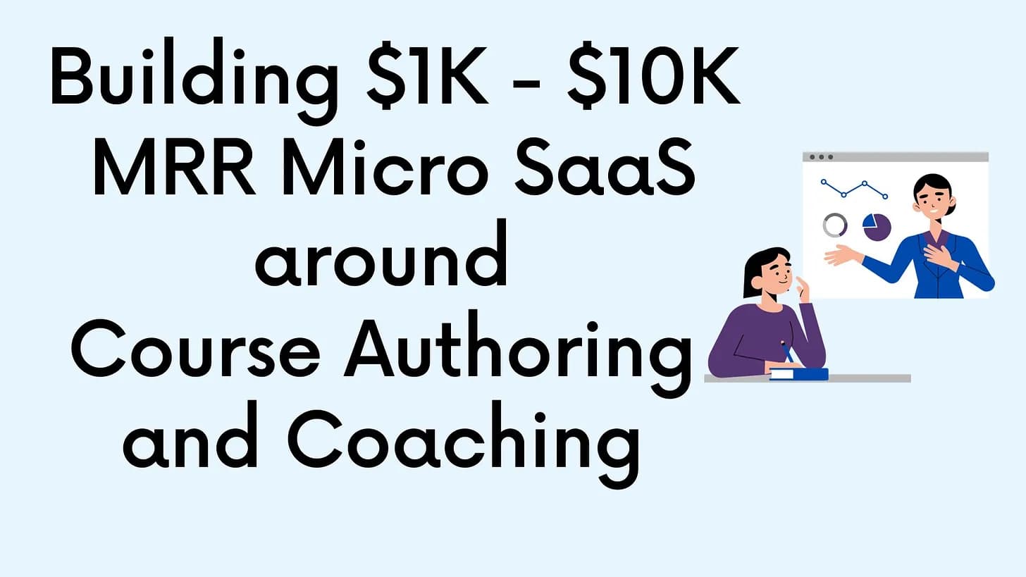 Cover Image for Building $1K-$10K MRR Micro SaaS Products around Course Authoring and Coaching