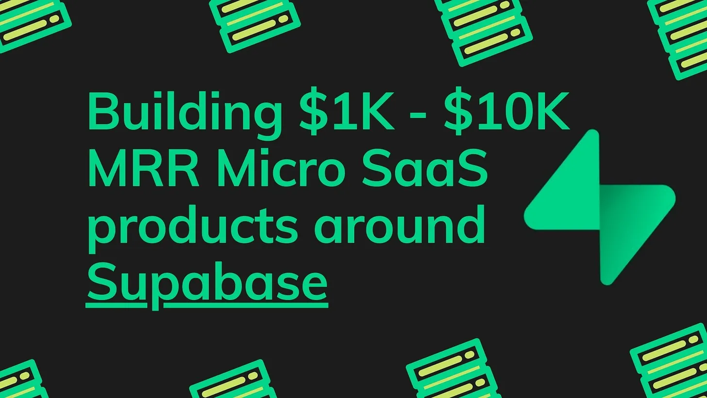 Cover Image for Building $1K - $10K MRR Micro SaaS around Supabase