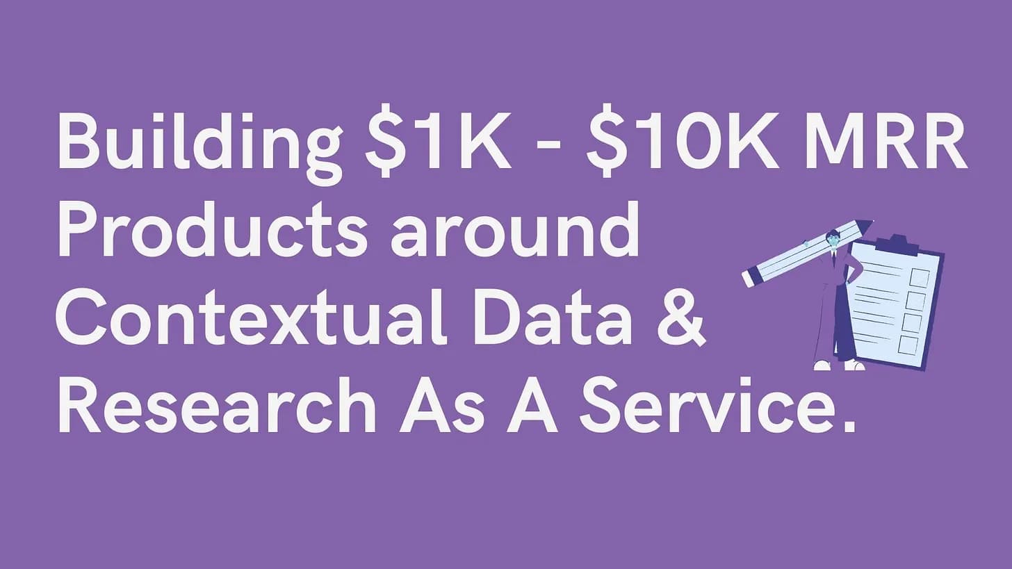 Cover Image for Building $1K - $10K MRR Products around Contextual Data & Research As A Service