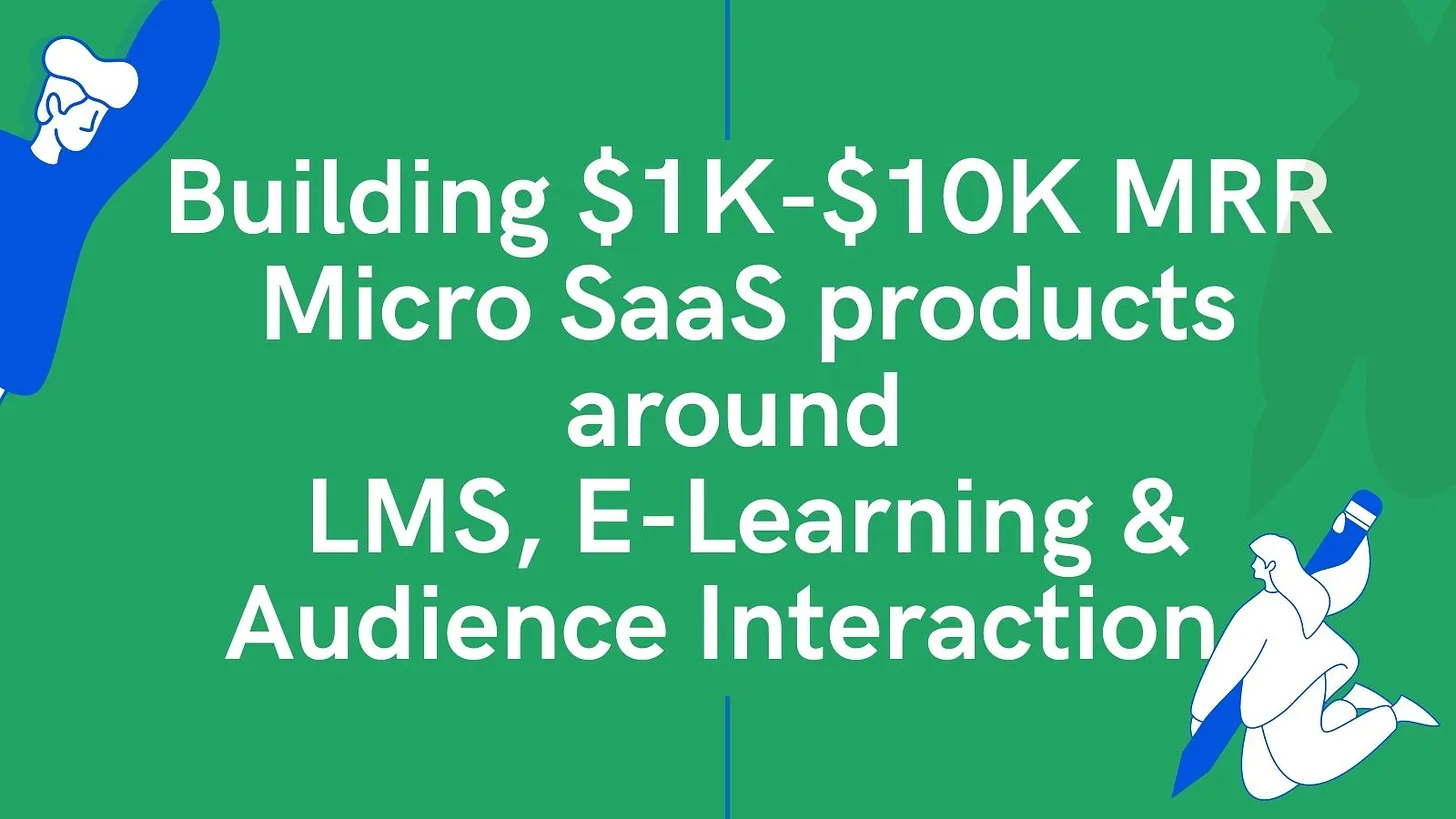 Cover Image for  Building $1K-$10K MRR Micro SaaS products around LMS, E-Learning & Audience Engagement 