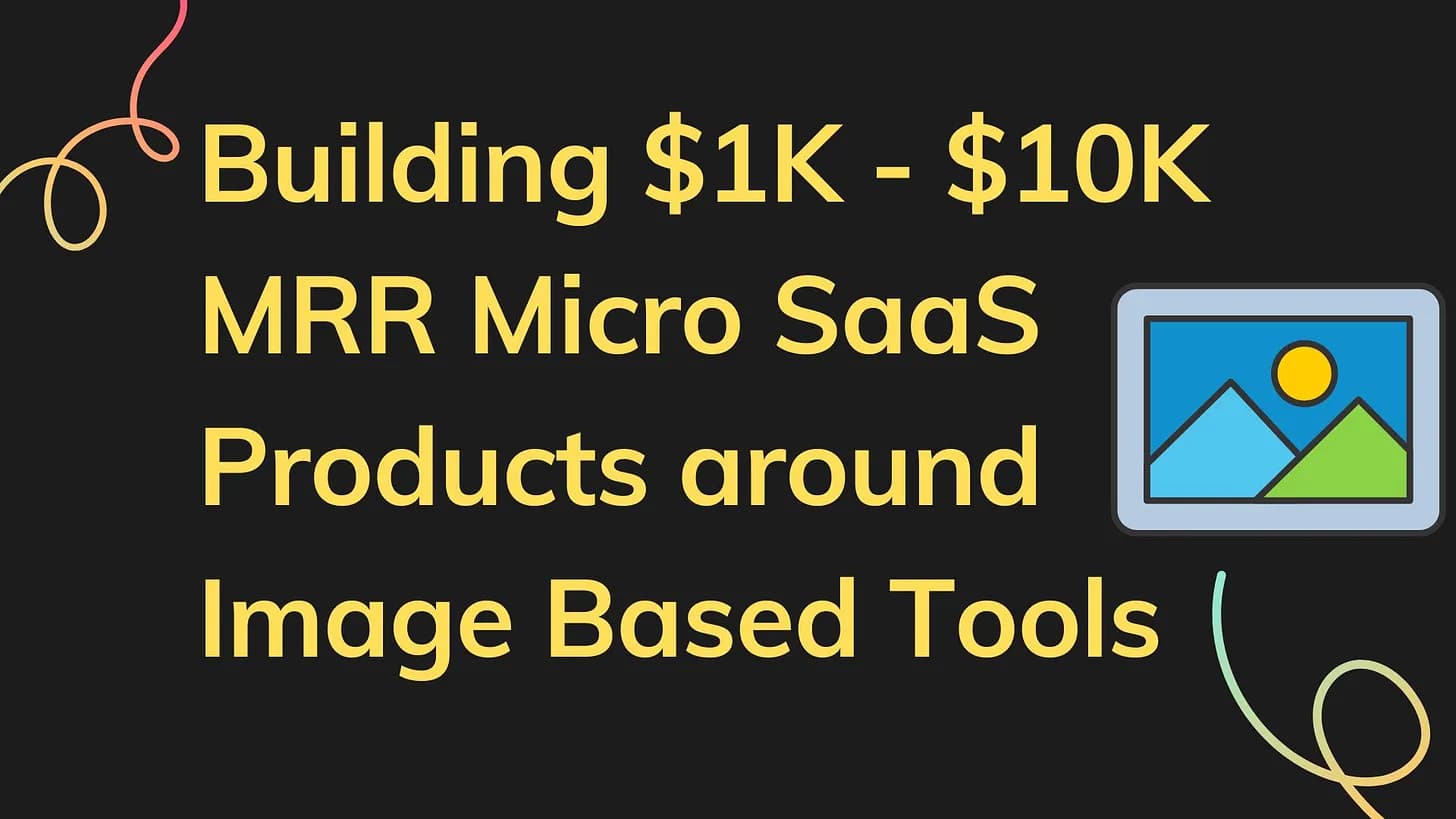 Cover Image for Building $1K-$10K MRR Micro SaaS Products around Image Based Tools